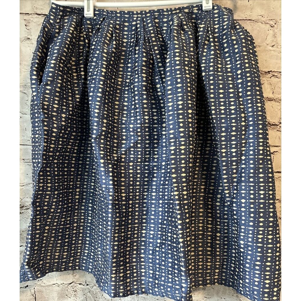 Martin + Osa Blue Print Skirt‎ Silk Linen Women’s 10